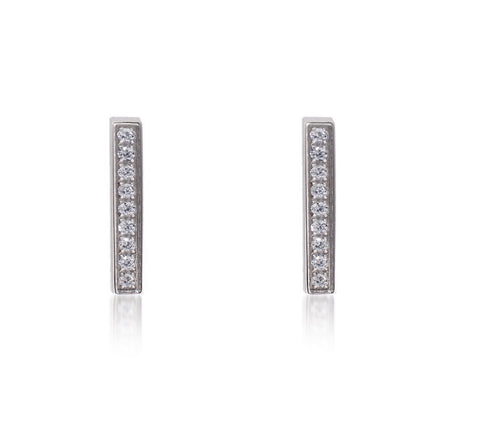 ER107B B.Tiff 9-Stone Short Bar Black Anodized Stainless Steel Earrings