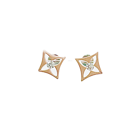 ER138RG B.Tiff Floro Rose Gold Plated Stainless Steel Earrings