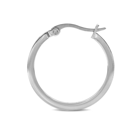 ER310W B.Tiff Pave 28-Stone Classic Stainless Steel Small Hoop Earrings