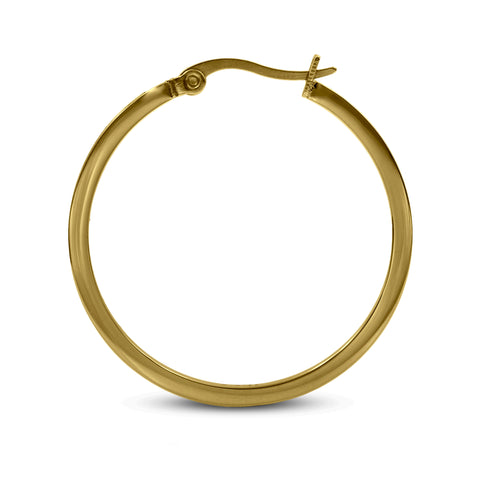 ER312W B.Tiff Pave 42-Stone Classic Stainless Steel Medium Hoop Earrings