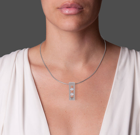 PT088W B.Tiff Stainless Steel Simetrio Pendant Necklace