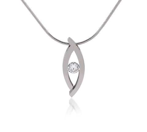 PT128W B.Tiff Deziras Stainless Steel Pendant Necklace