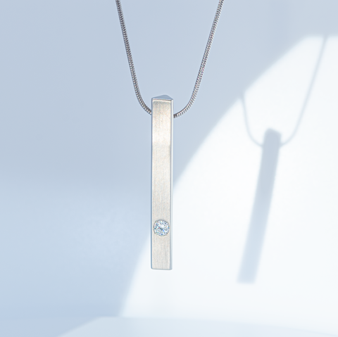 PT223W B.Tiff Supera Bar Stainless Steel Pendant Necklace