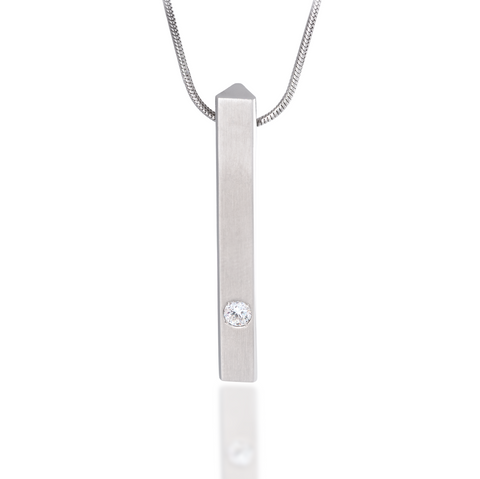 PT223W B.Tiff Supera Bar Stainless Steel Pendant Necklace