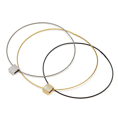 PT444W B.Tiff Pavé Oreiller Stainless Steel Pendant Necklace