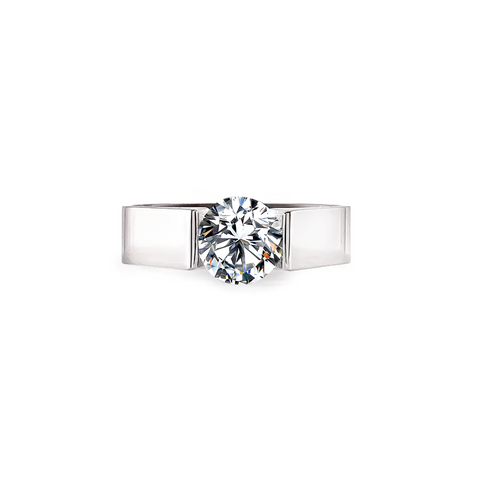RG093MW B.Tiff 2 ct Moissanite Round Solitaire Engagement Ring