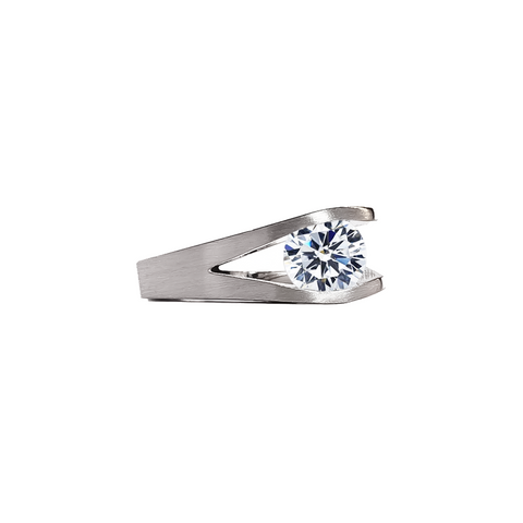 RG095W B.Tiff Wishbone 2 ct Stainless Steel Solitaire Ring