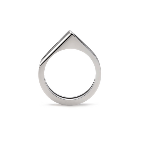 RG098 B.Tiff Pavé Carrée Stainless Steel Ring