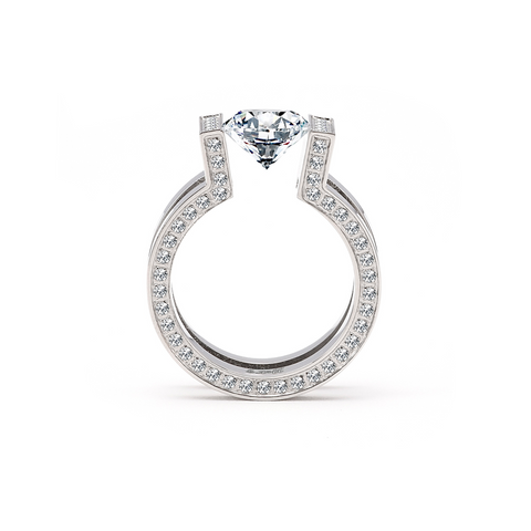 RG108W B.Tiff 2 ct Round Solitaire Interlocking Engagement Ring