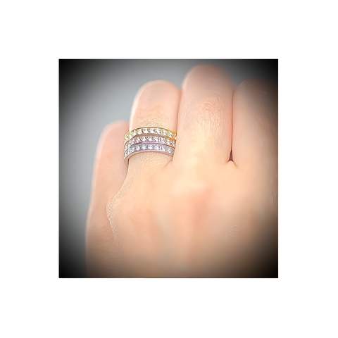 RG111G B.Tiff Stacking .01 ct Gold Plated Stainless Steel Eternity Ring