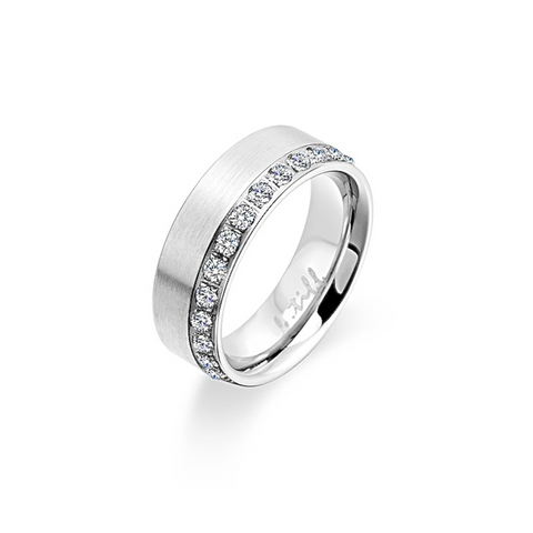 RG118W B.Tiff Offset Stainless Steel Eternity Ring