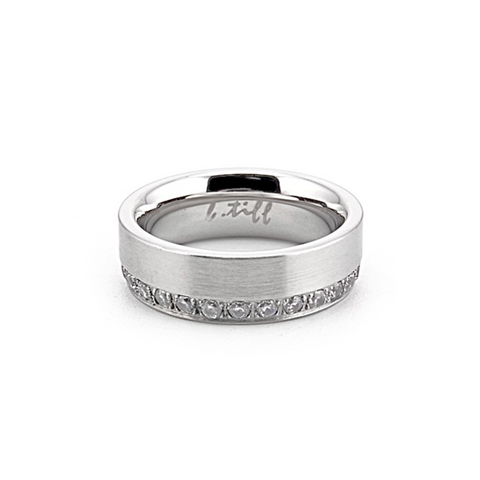 RG118W B.Tiff Offset Stainless Steel Eternity Ring