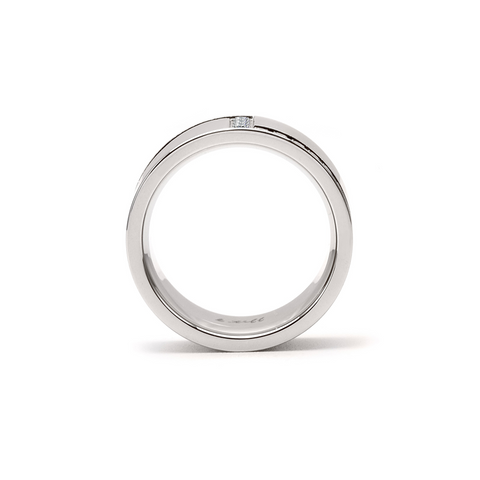 RG129W B.Tiff .02 ct Pave Cross Body Stainless Steel Ring