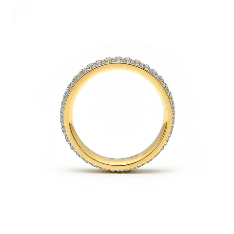 RG130G B.Tiff Three-Row Gold Plated Stainless Steel Eternity Ring