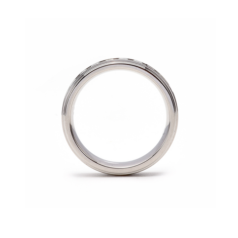 RG150W B.Tiff .02 ct Center Row Wide Stainless Steel Pave Eternity Ring