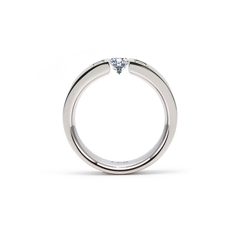 RG608W B.Tiff "Amikoj" 1/3 ct Emerald Cut Stainless Steel Ring