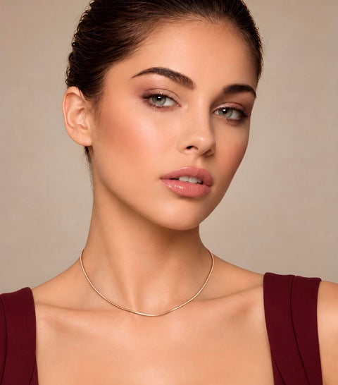 C030RG B.Tiff Rose Gold Coil Chain Necklace, 1.2mm/ 1.5mm (An exclusive clasp design)