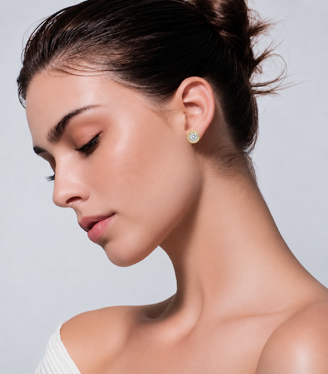 ER125G B.Tiff 1 ct Aŭreolo Gold Plated Stainless Steel Earrings