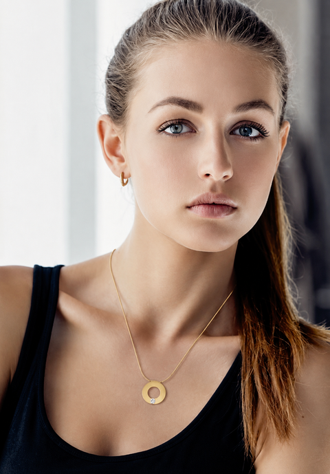 PT100G B.Tiff Gold Malfinia Plated Pendant Necklace