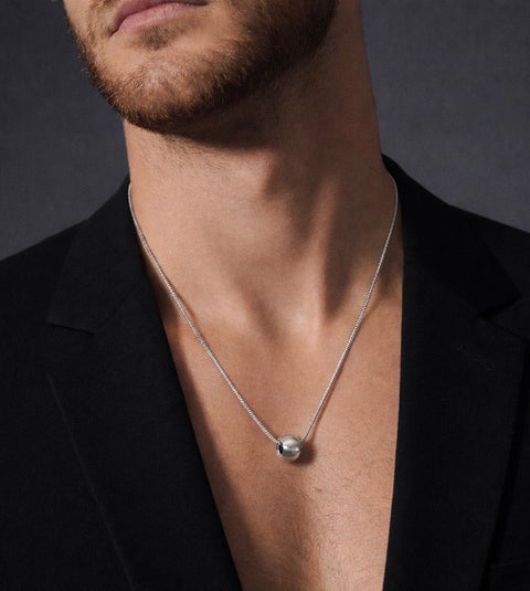 PT220W B.Tiff Pave Hollow Globe Pendant Necklace
