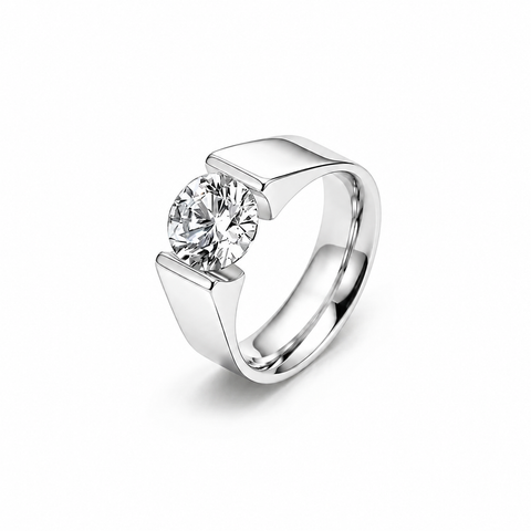 RG093MW B.Tiff 2 ct Moissanite Round Solitaire Engagement Ring