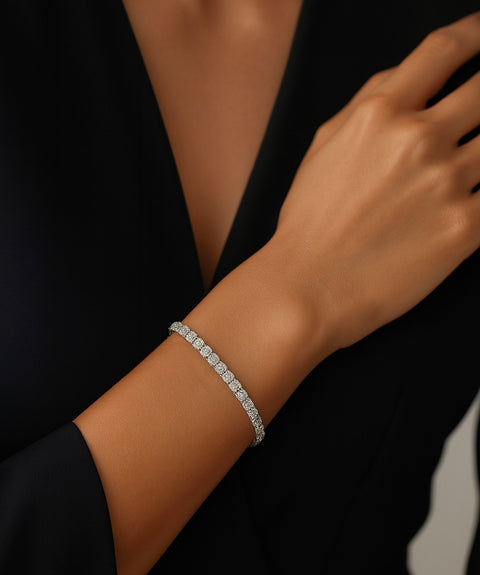 BG400W B.Tiff 4mm Tennis Stainless Steel Bracelet