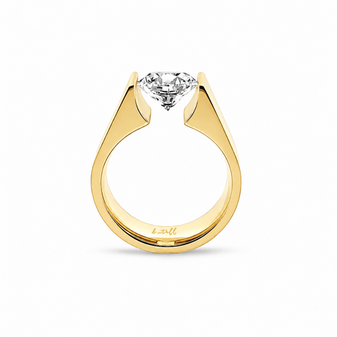 RG093MG B.Tiff 2 ct Moissanite Round Gold Solitaire Engagement Ring