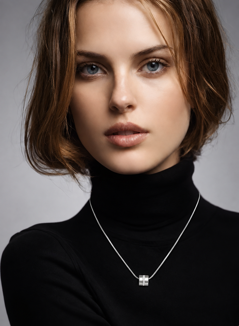 PT118W B.Tiff Barrel Stainless Steel Pendant Necklace
