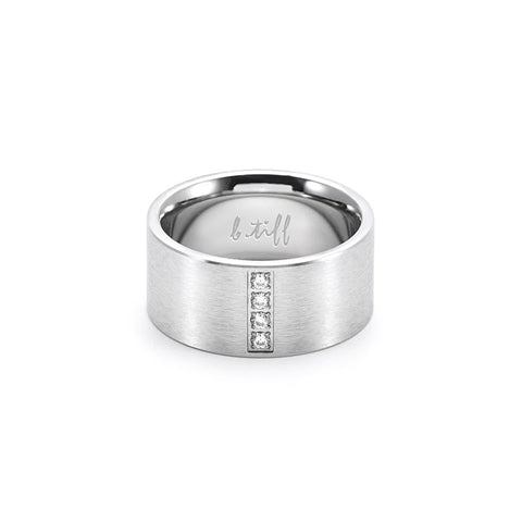 RG223W B.Tiff 4-Stone Wide Stainless Steel Ring