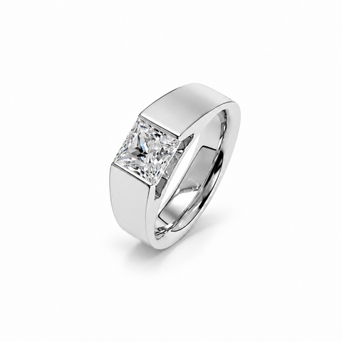 RG097W B.Tiff 1 ct Stainless Steel Princess Cut Solitaire Ring