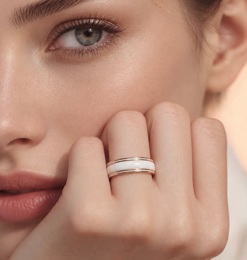 RG106W B.Tiff Plain White Ceramic Ring