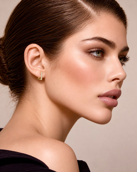 ER246G B.Tiff L-Bar Gold Plated Stainless Steel Earring