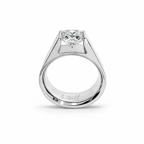 RG097W B.Tiff 1 ct Stainless Steel Princess Cut Solitaire Ring