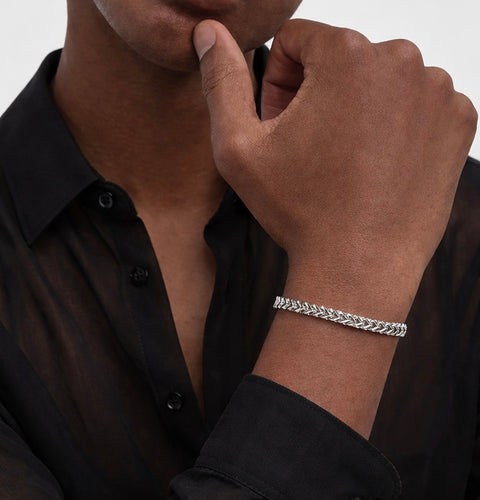 BG140W B.Tiff Franco Link Stainless Steel Bracelet