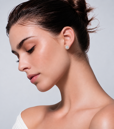 ER125RG B.Tiff 1 ct Aŭreolo Rose Gold Plated Stainless Steel Earrings