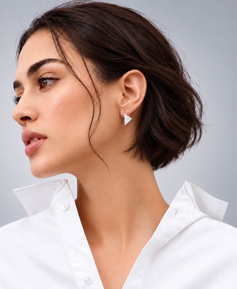 ER113WL B.Tiff Large Pavé Supera Stainless Steel Earrings