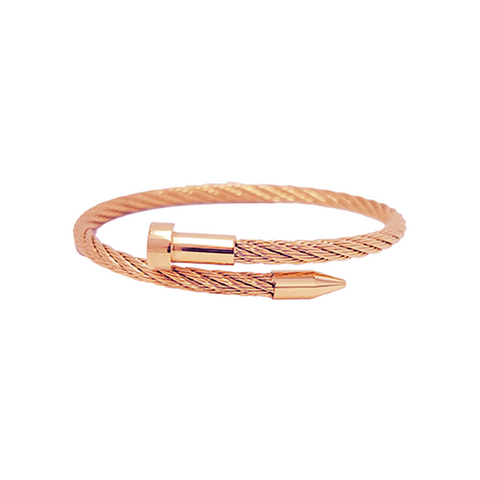 BG004RG B.Tiff Gold Pointe Cable Bangle Bracelet