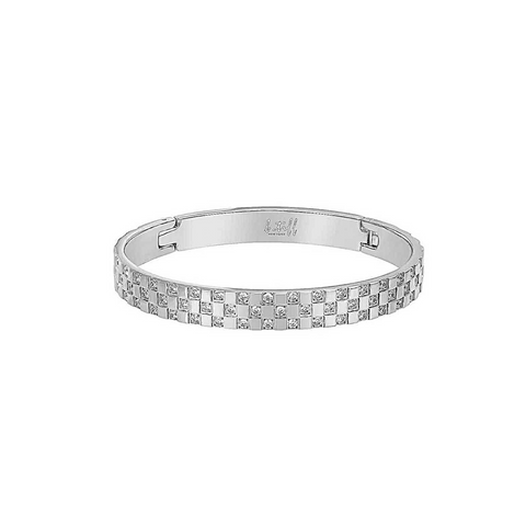 BG104W B.Tiff Pavé Trellis Bangle Bracelet