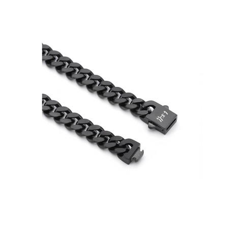 BG138B B.Tiff 8mm Black Anodized Flat Cuban Link Stainless Steel Bracelet
