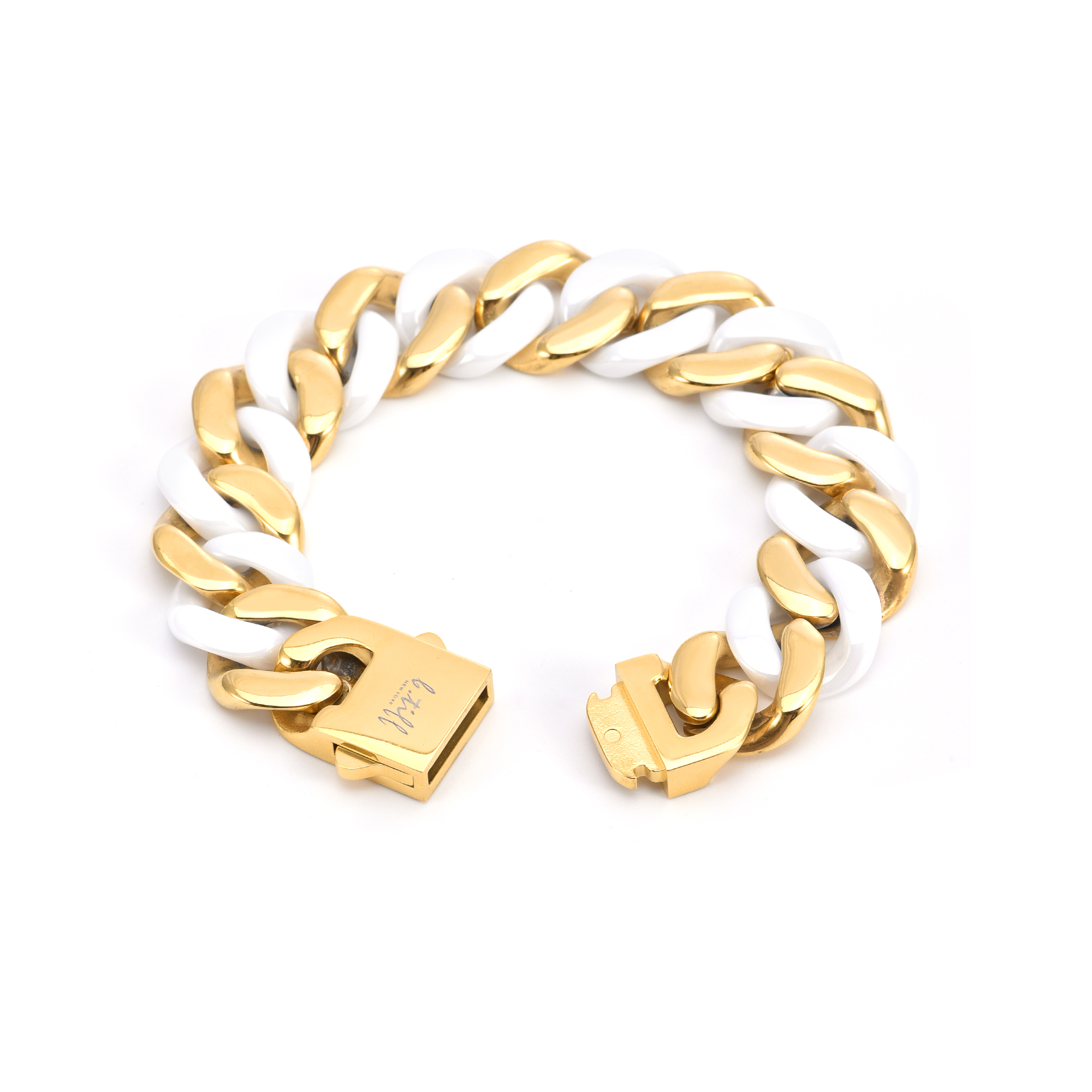 Mens Miami Cuban Link Bracelet & Chain Set 18k Gold Plated 14mm 1ct Man  Made Diamond