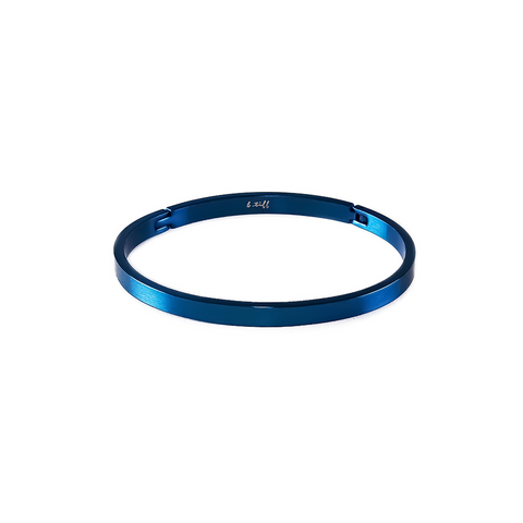 BG300BL B.Tiff Simplicity Narrow Blue Sapphire Stainless Steel Bangle Bracelet