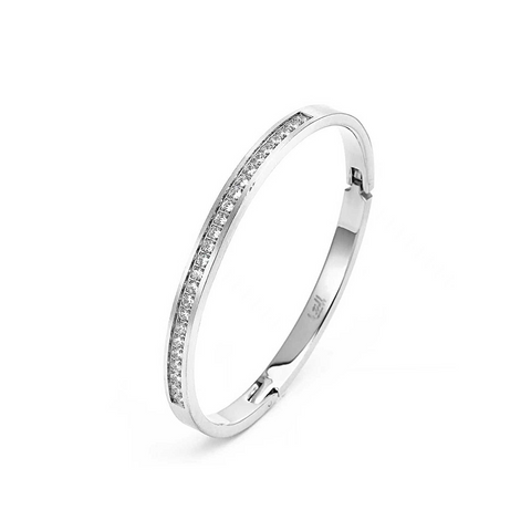 BG333W B.Tiff Eternity 25 Stainless Steel Bangle Bracelet