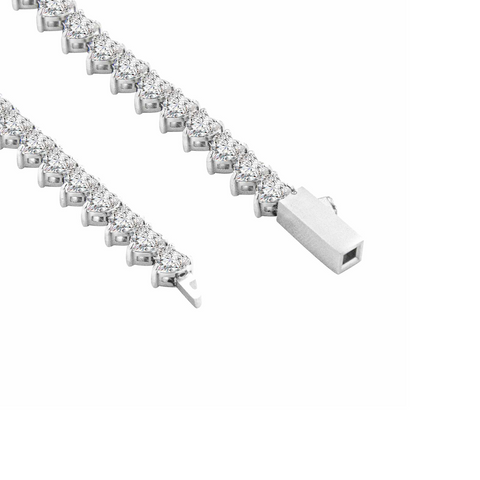 BG399W B.Tiff 4mm Heart Tennis Stainless Steel Bracelet