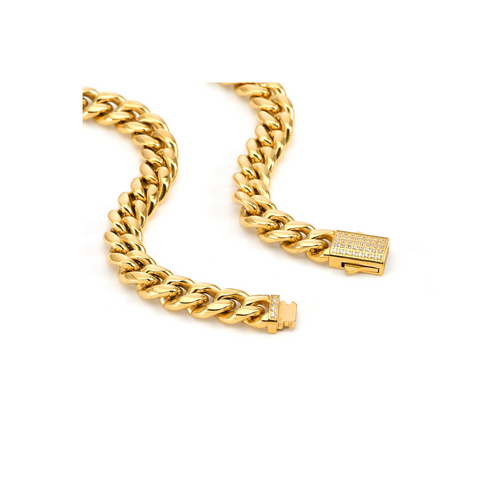 BG810G B.Tiff Franco Link Gold Plated Stainless Steel Bracelet