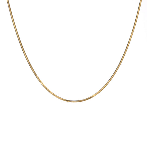 C001G B.Tiff Gold Plated Octagonal Herringbone Stainless Steel Chain Necklace