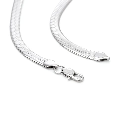 C006W B.Tiff 6mm Herringbone Stainless Steel Chain Necklace