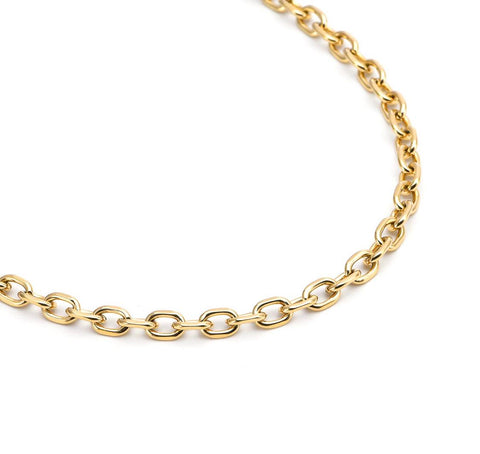 C007G B.Tiff Gold Plated Cable Link Chain Necklace
