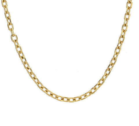 C007G B.Tiff Gold Plated Cable Link Chain Necklace
