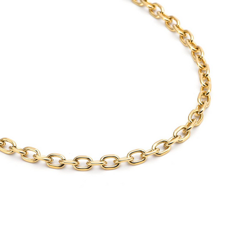 C007G B.Tiff 5mm Gold Plated Cable Link Chain Necklace