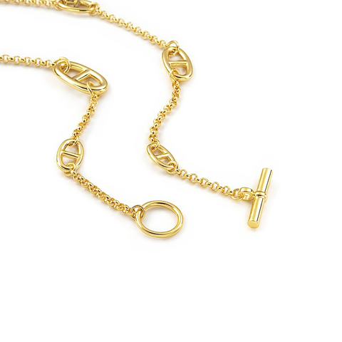 C008G B.Tiff  Gold Plated Garlande Chain Necklace